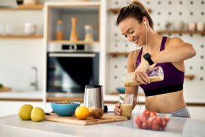 Woman preparing a healthy meal to support nutrition and wellness during IV nutrient therapy