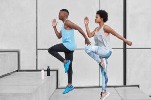 Individuals performing cardiovascular exercise as part of a weight management and fitness program