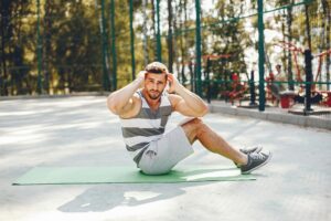 Active adult participating in exercise as part of a medically supervised weight loss program